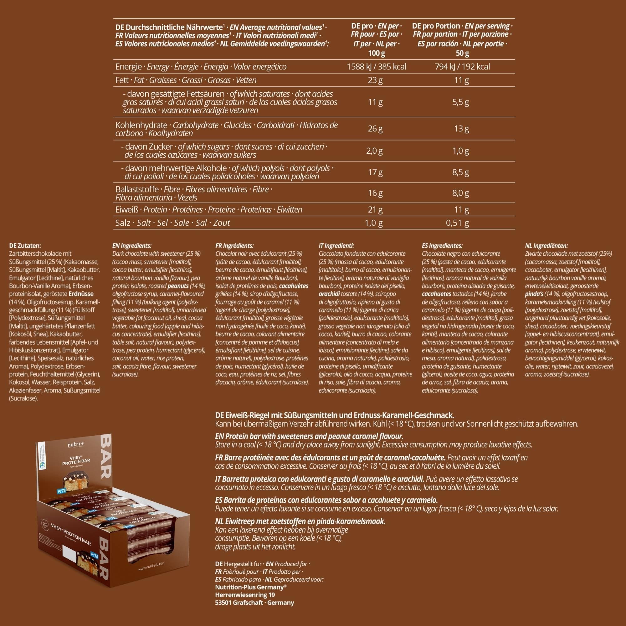 VHEY® Protein Bar Riegel Peanut Caramel 12er-Box 2/6