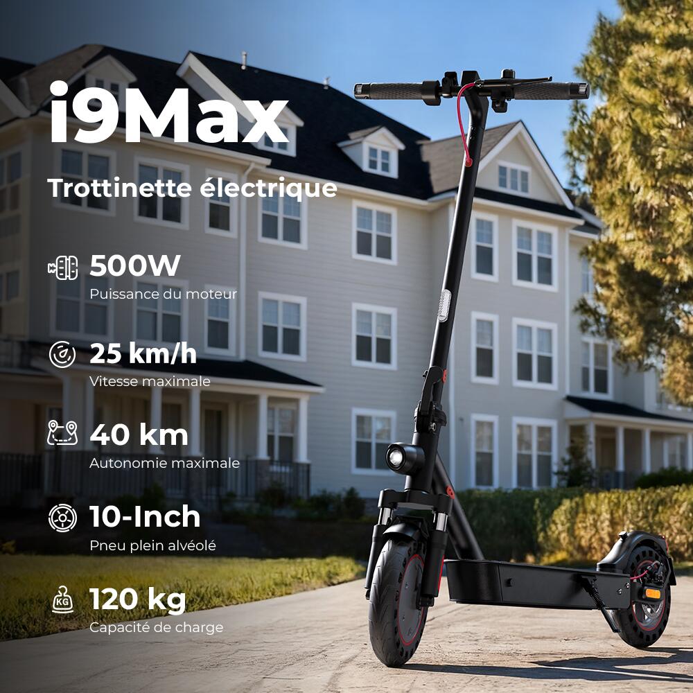 Trottinette Électrique Adulte iScooter i9Max 500W 40 km Double Suspension APP 5/7