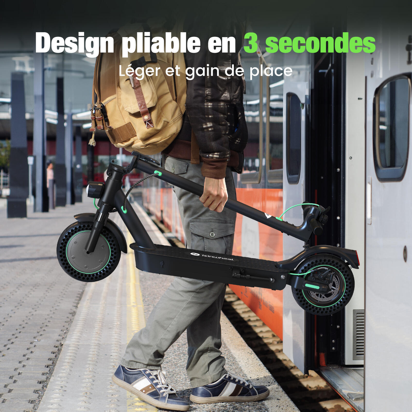 iSinwheel Trottinette Électrique 500W,40 km,Double Suspension,Pneus 10",APP 6/7
