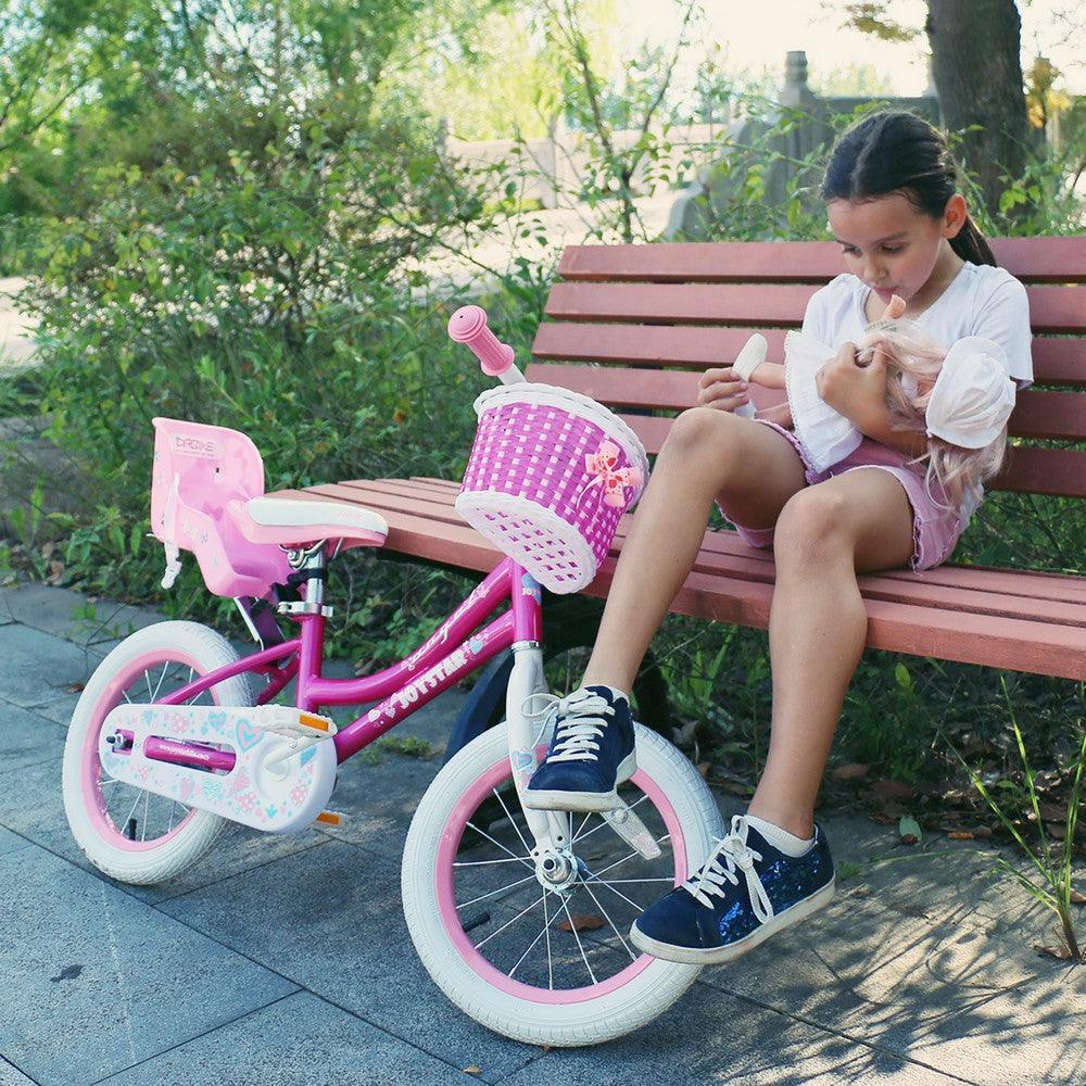 Fille vélo vélo enfant 18" roulettes+panier+frein main,5-8a 3/6