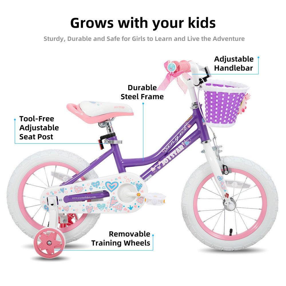 Fille vélo vélo enfant 16" roulettes+panier,4-7a 3/6