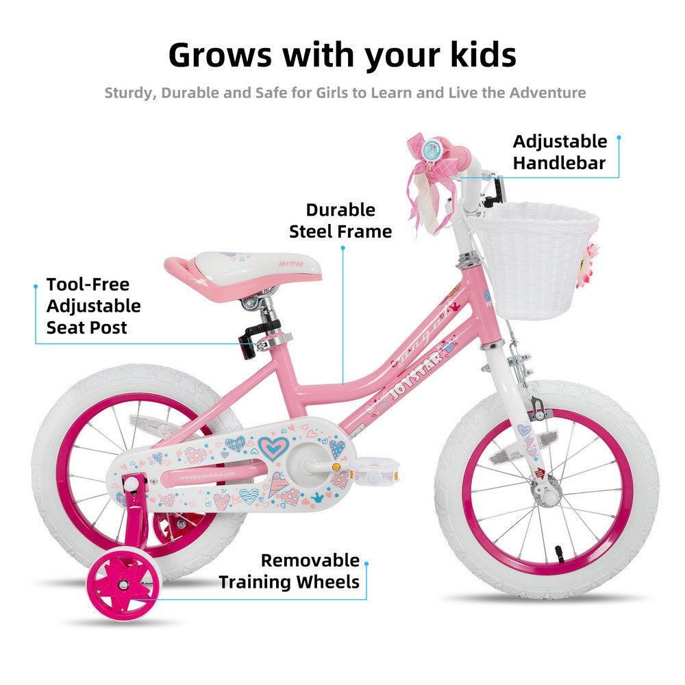 Fille vélo vélo enfant 16" roulettes+panier,4-7a 3/6