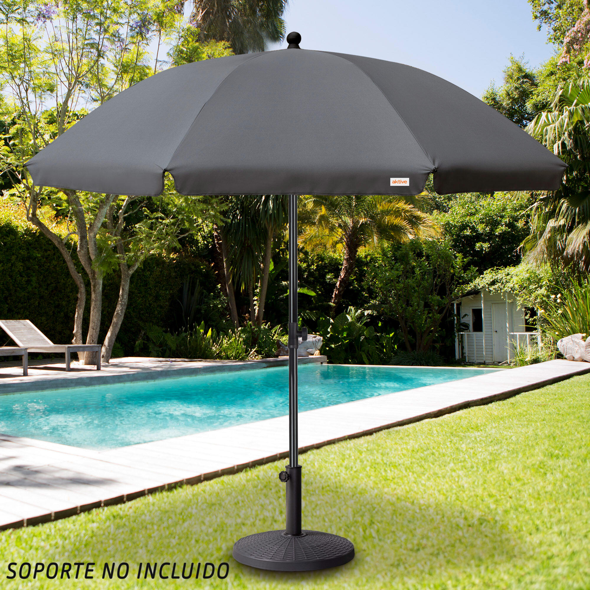 Parasol de jardin 240 cm protection UV30 gris Aktive Garden 2/7