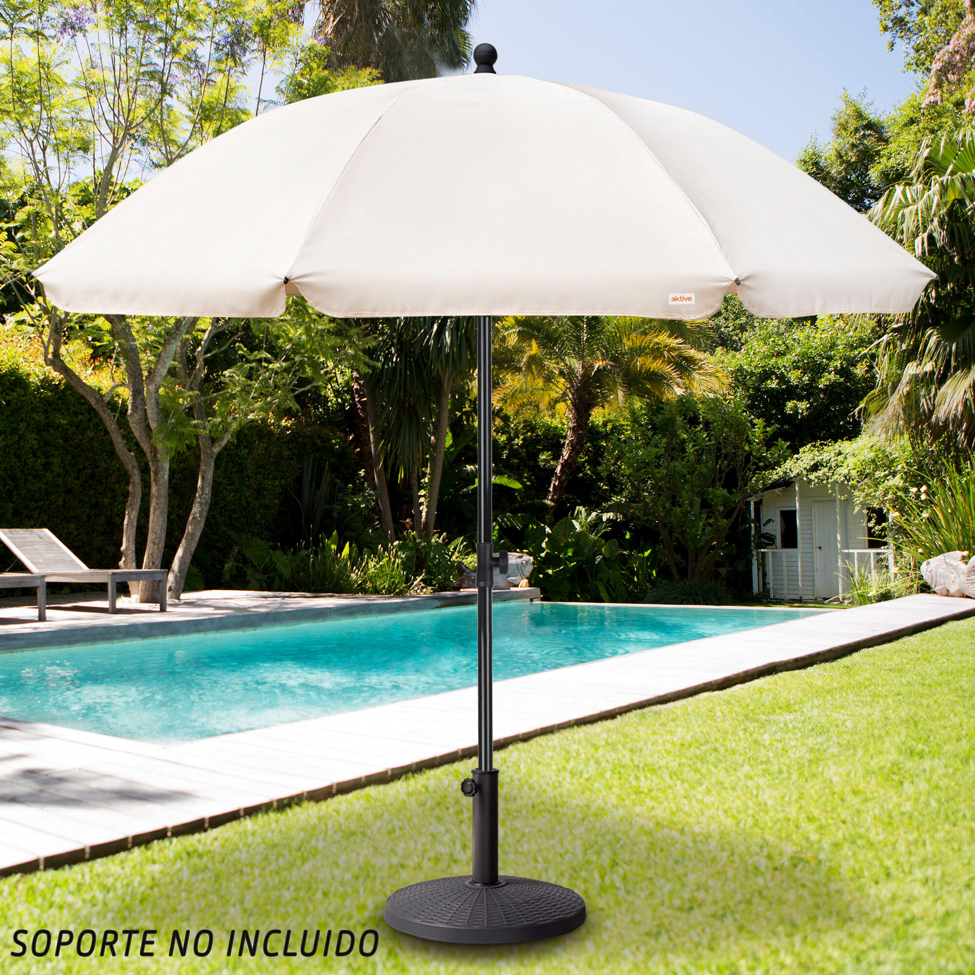 Parasol de jardin avec protection solaire 240 cm couleur beige Aktive Garden 2/7