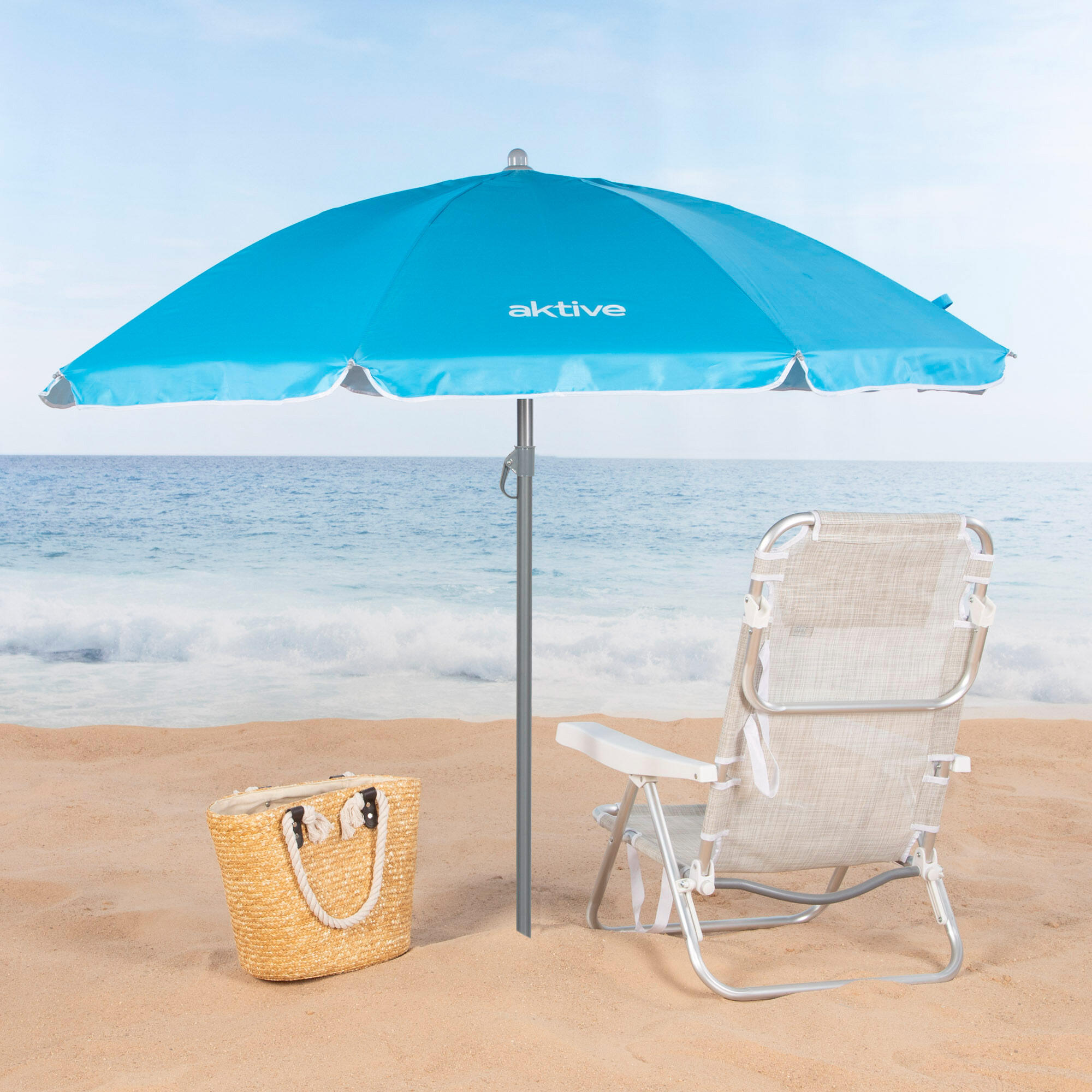 Parapluie de plage Ø180 cm inclinable avec protection UV50 Aktive 2/7