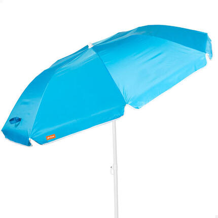 Parasol de plage compact pliable 8 mâts 180 cm bleu Aktive