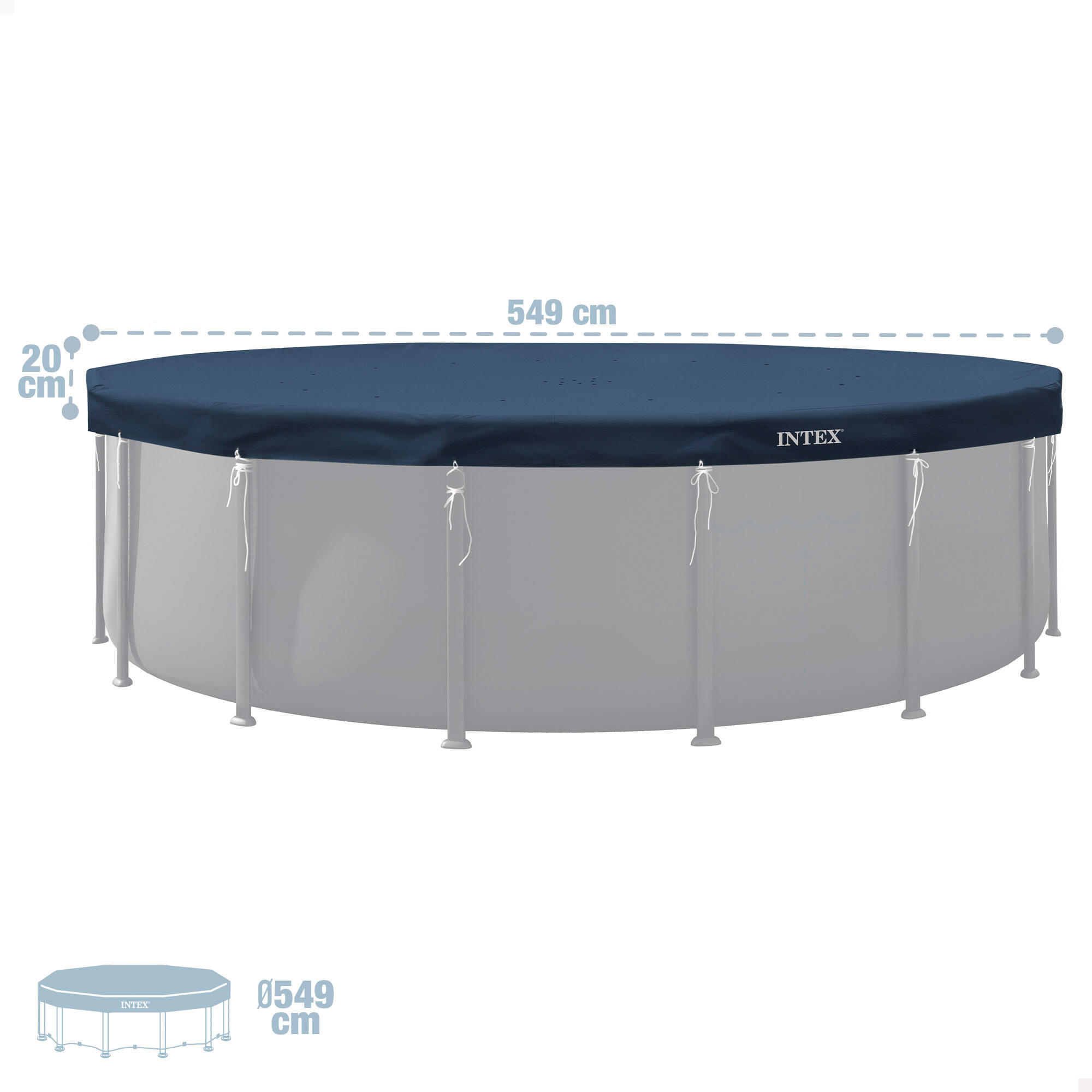 Cobertor piscina circular D5,49 m azul oscuro 4/7