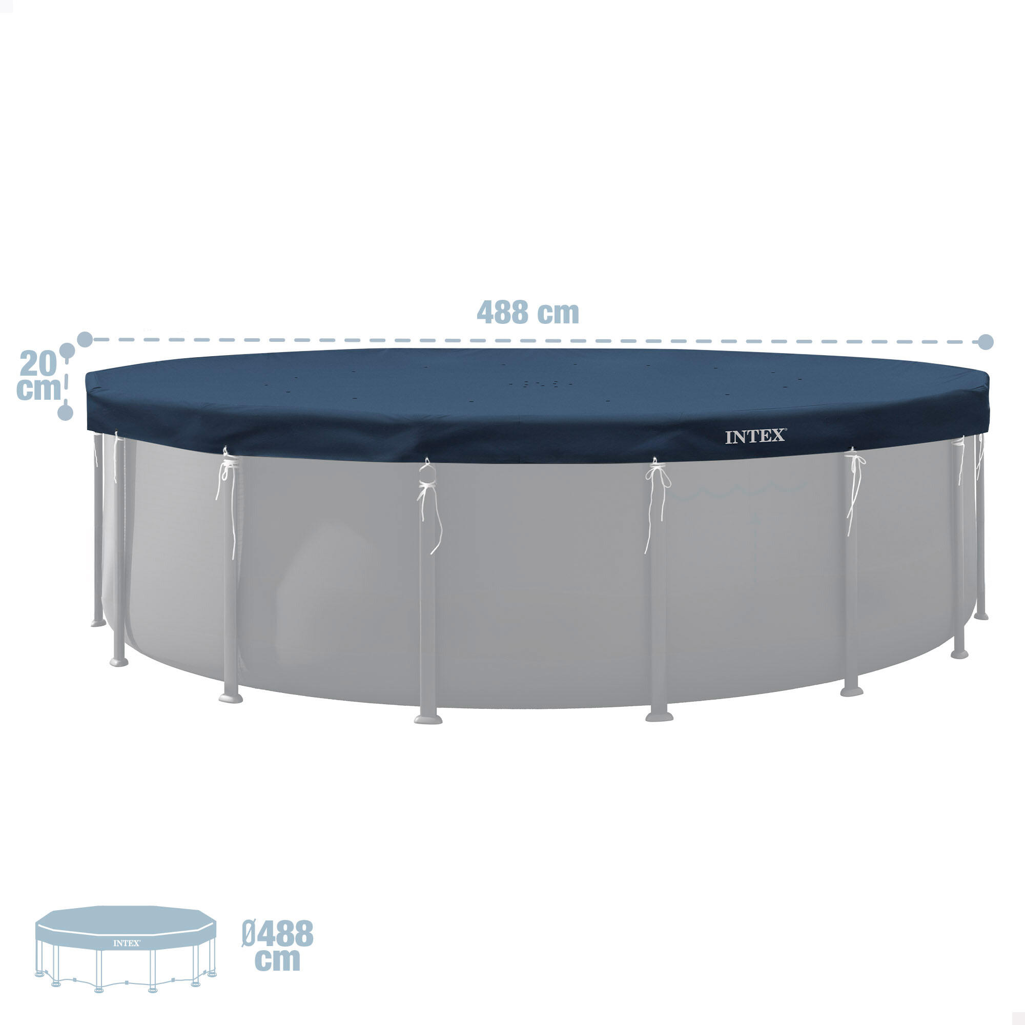 Cobertor piscina circular D4,88 m azul oscuro 4/7
