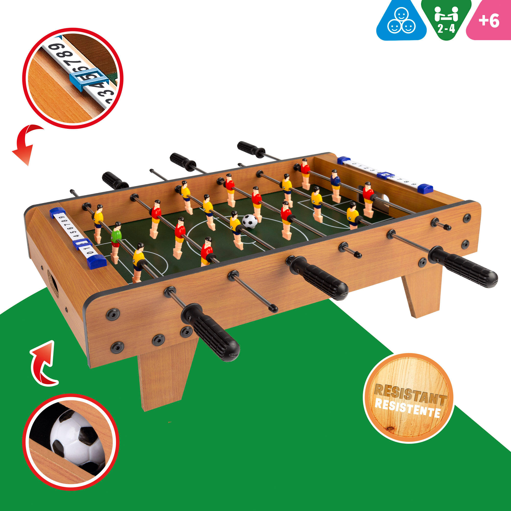 Table de football en bois 60x30x20 cm CB Games 2/7