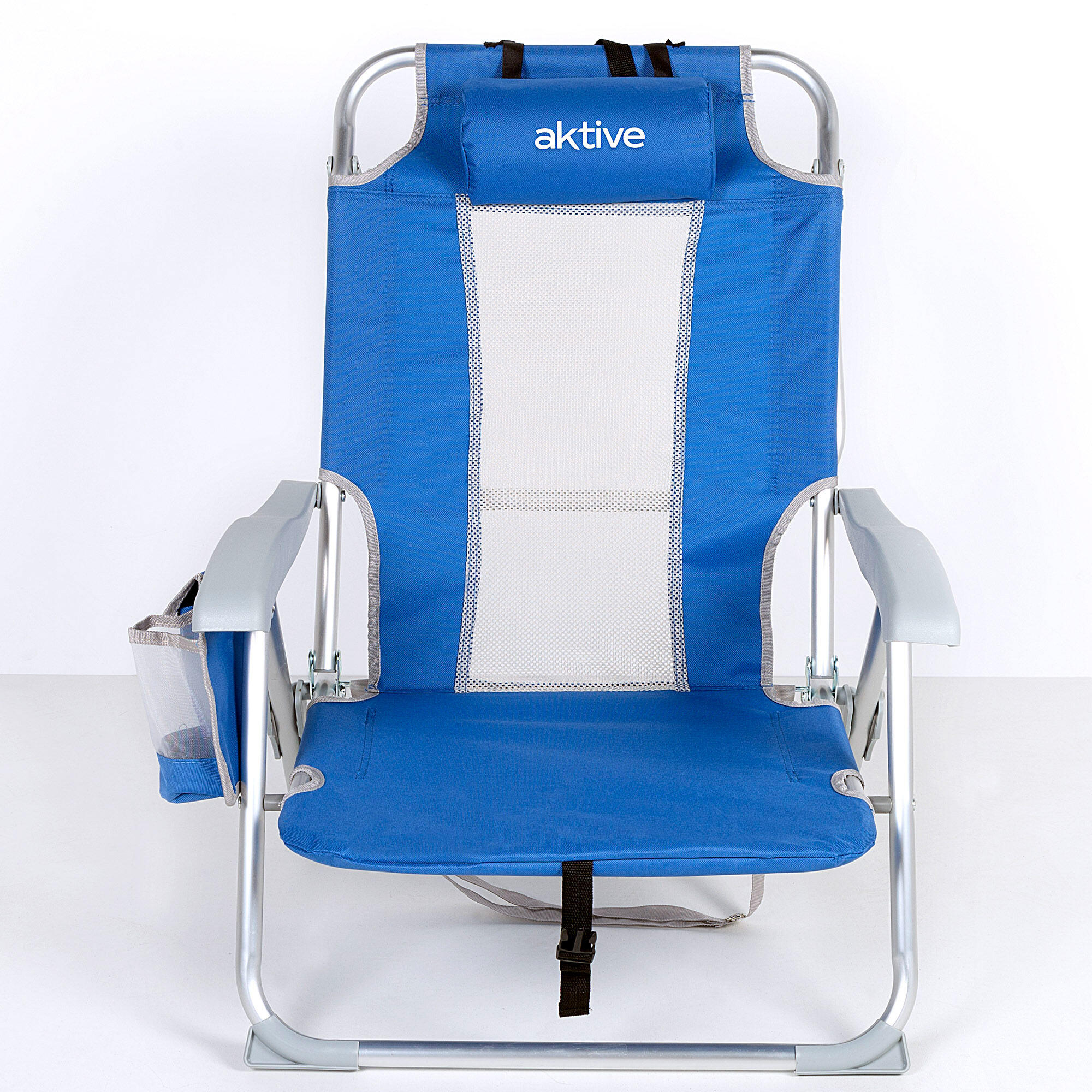 AKTIVE - Chaise Pliante Dossier Réglable 5 Positions. Chaise de Plage, Bleu 2/7