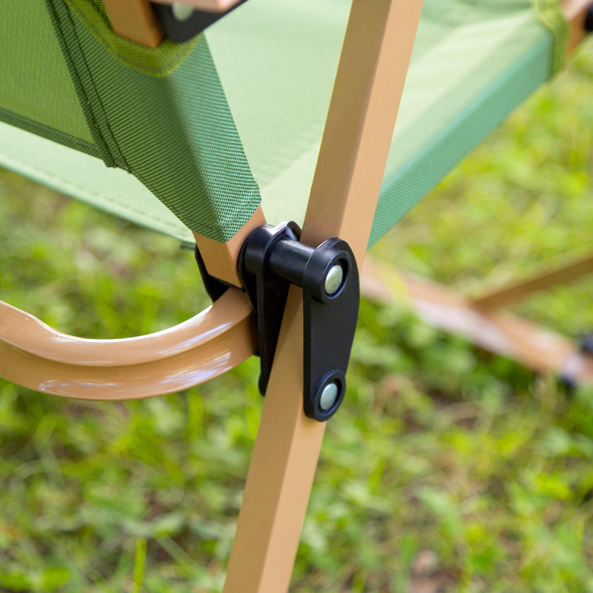 Aktive Sedia bassa pieghevole glamping verde acciaio 5/7