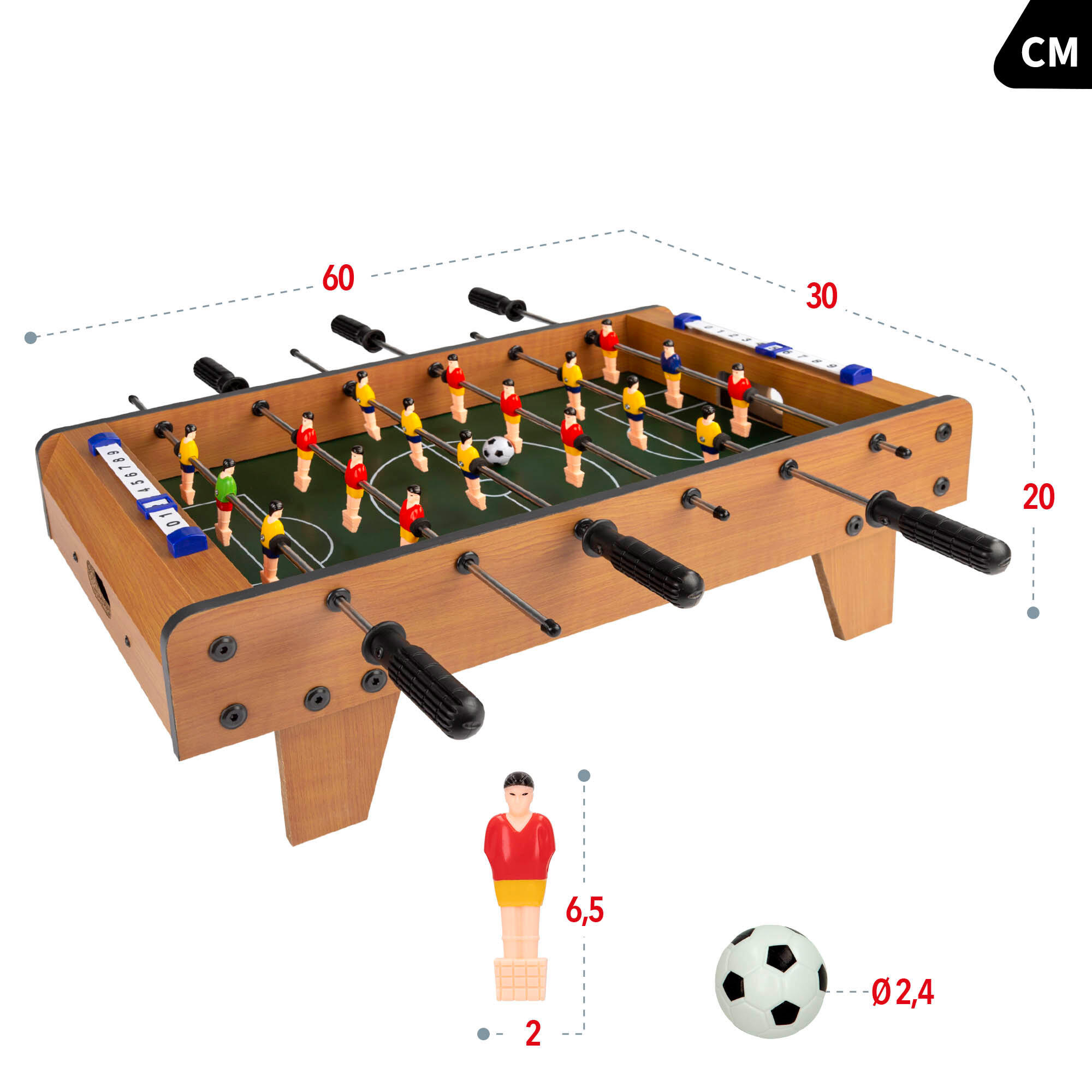 Table de football en bois 60x30x20 cm CB Games 4/7