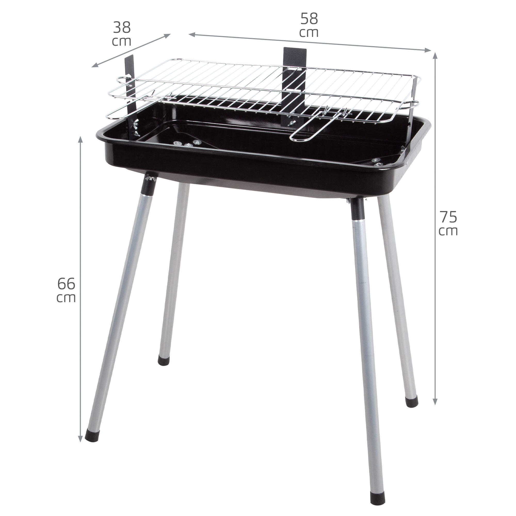 Aktive Barbecue portable au charbon de bois avec 2 niveaux de cuisson 4/7