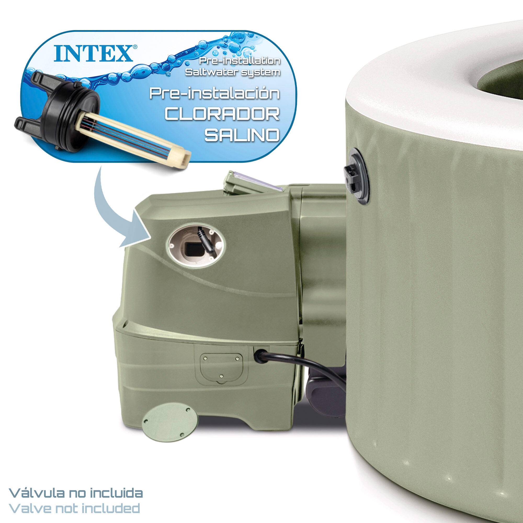 Spa inflável INTEX Massagem com bolhas Verde Oliva 6 pessoas D216x71 cm 5/7
