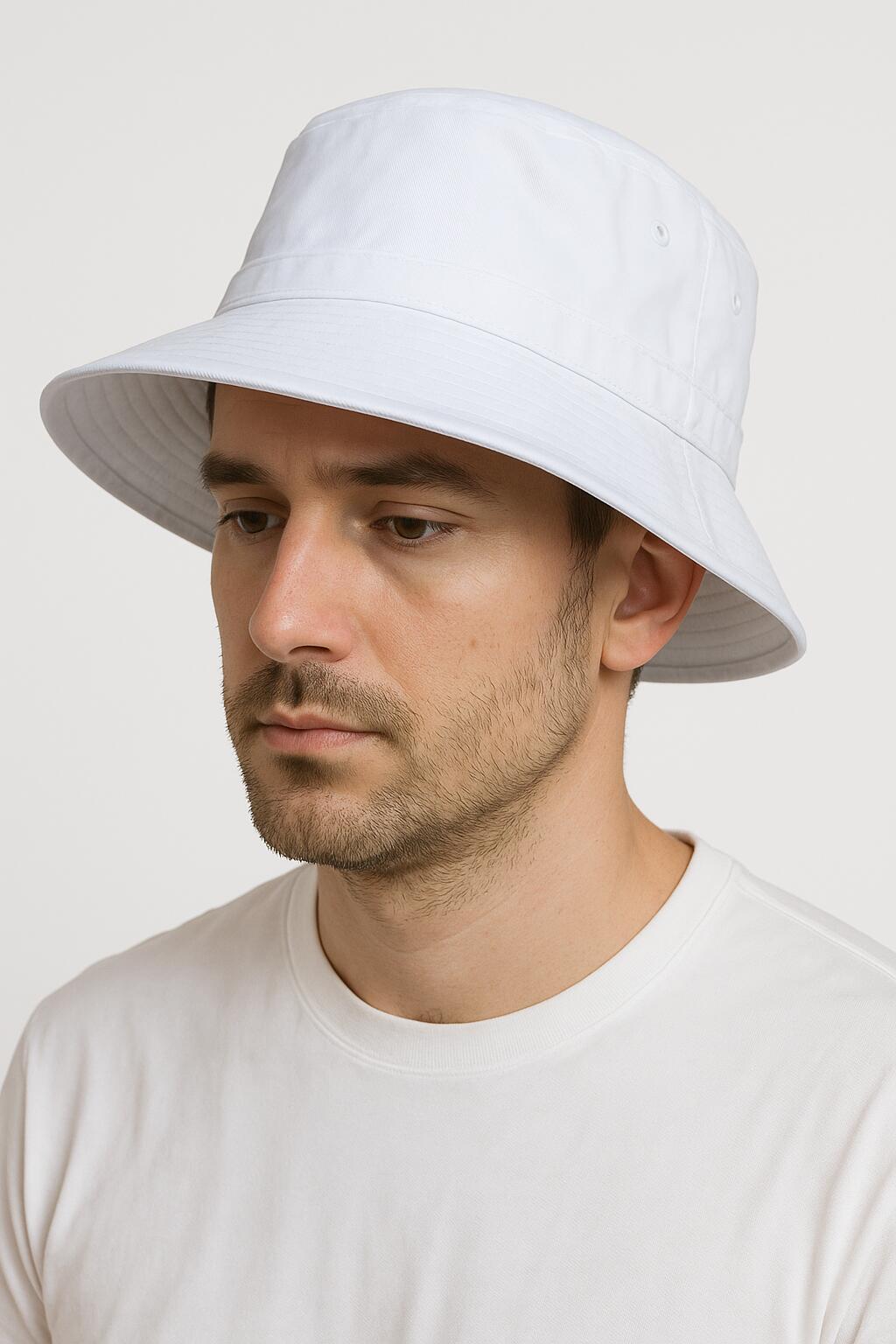Dents 100% Organic Eco-Friendly Cotton Bucket Hat -  White