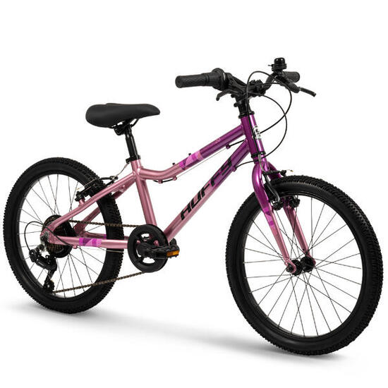 Huffy 20 inch Literide 7-versnellingen fiets, neonroze, grijs, voor 7 tot 9 jaar