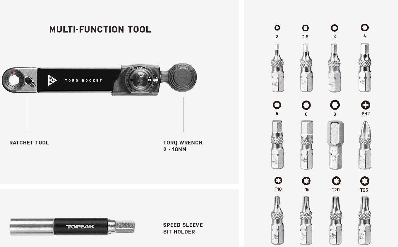 Clé Dynamométrique Topeak Torq Rocket Mini EX 2-10Nm 6/7
