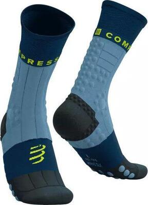 Compressport pro racing winter trail sokken blauw