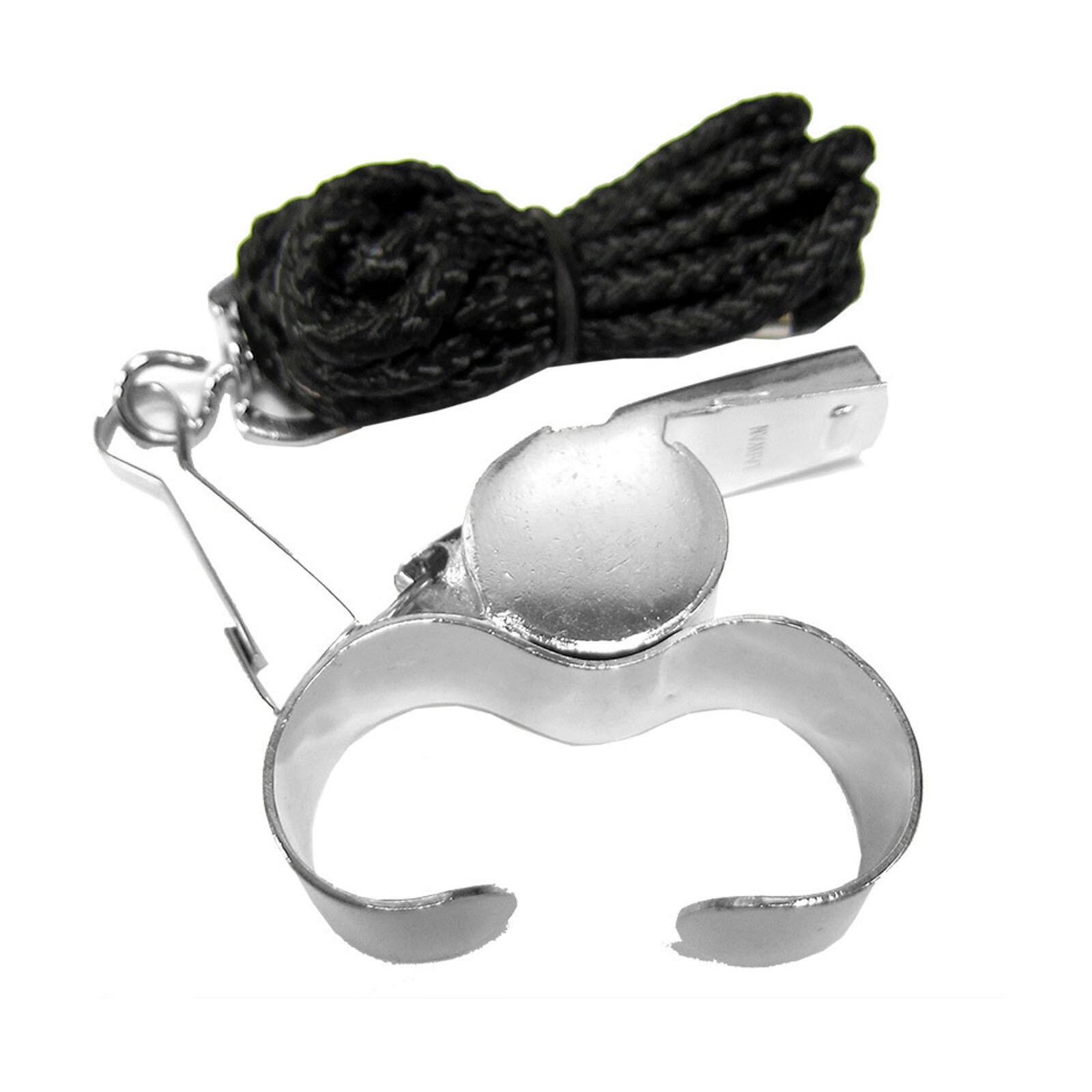 Summit Brass Finger Grip Sports Whistle with Lanyard