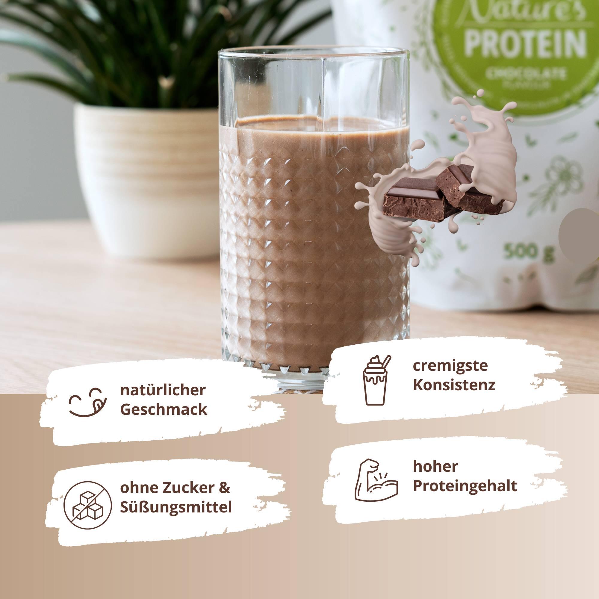 Natures Protein - Eiweißpulver ohne Süßstoff - Chocolate 500g 3/5