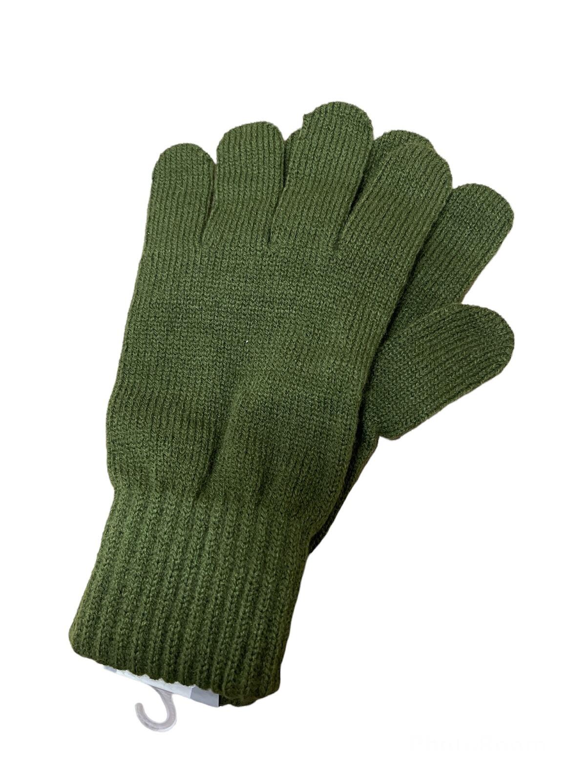 Dents Acrylic Knitted Gloves - Khaki