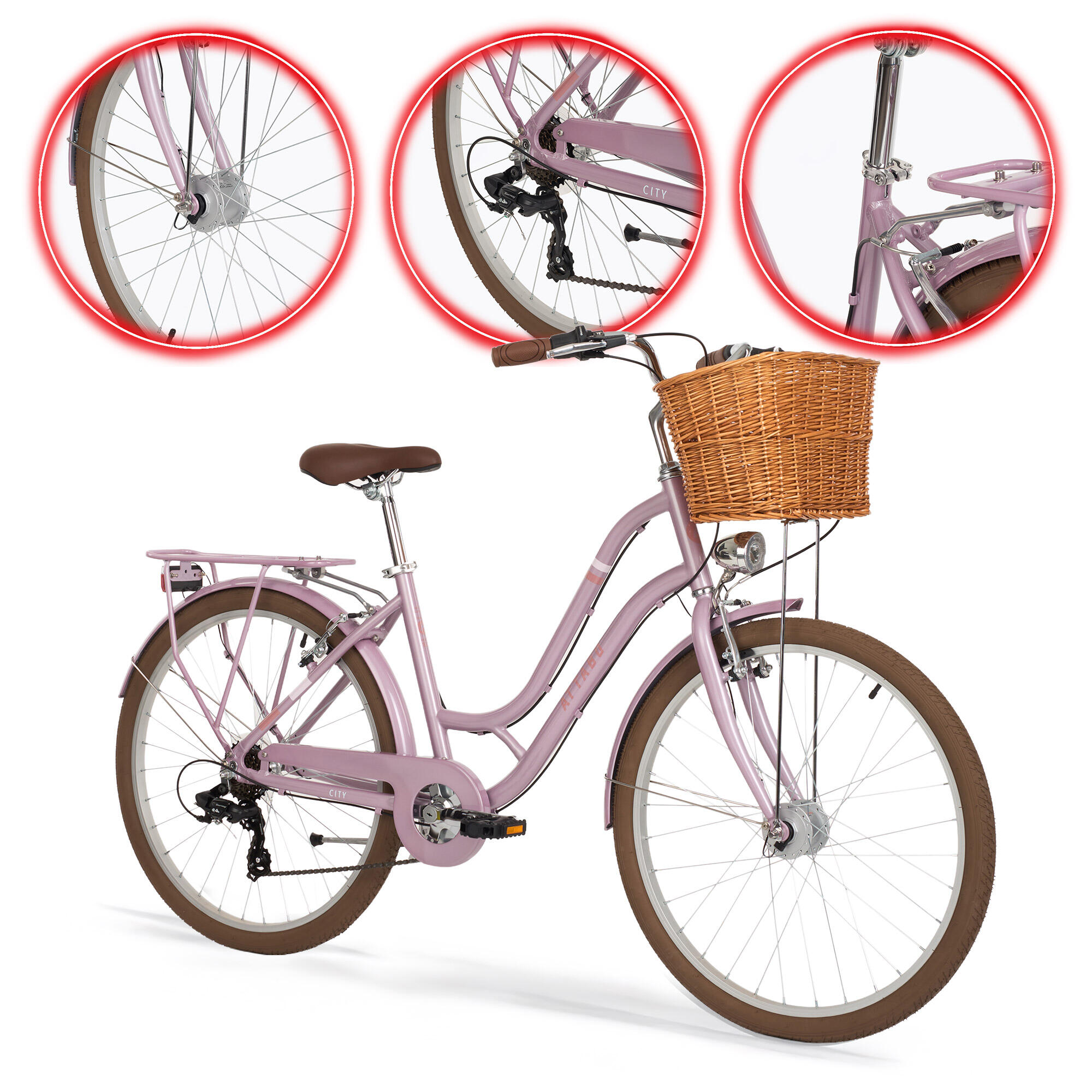 Rower miejski młodzieżowy ATTABO CITY 26" 6/7