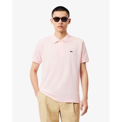 Lacoste Modello L1212 Short Sleeved Ribbed Collar S Colore Rosa