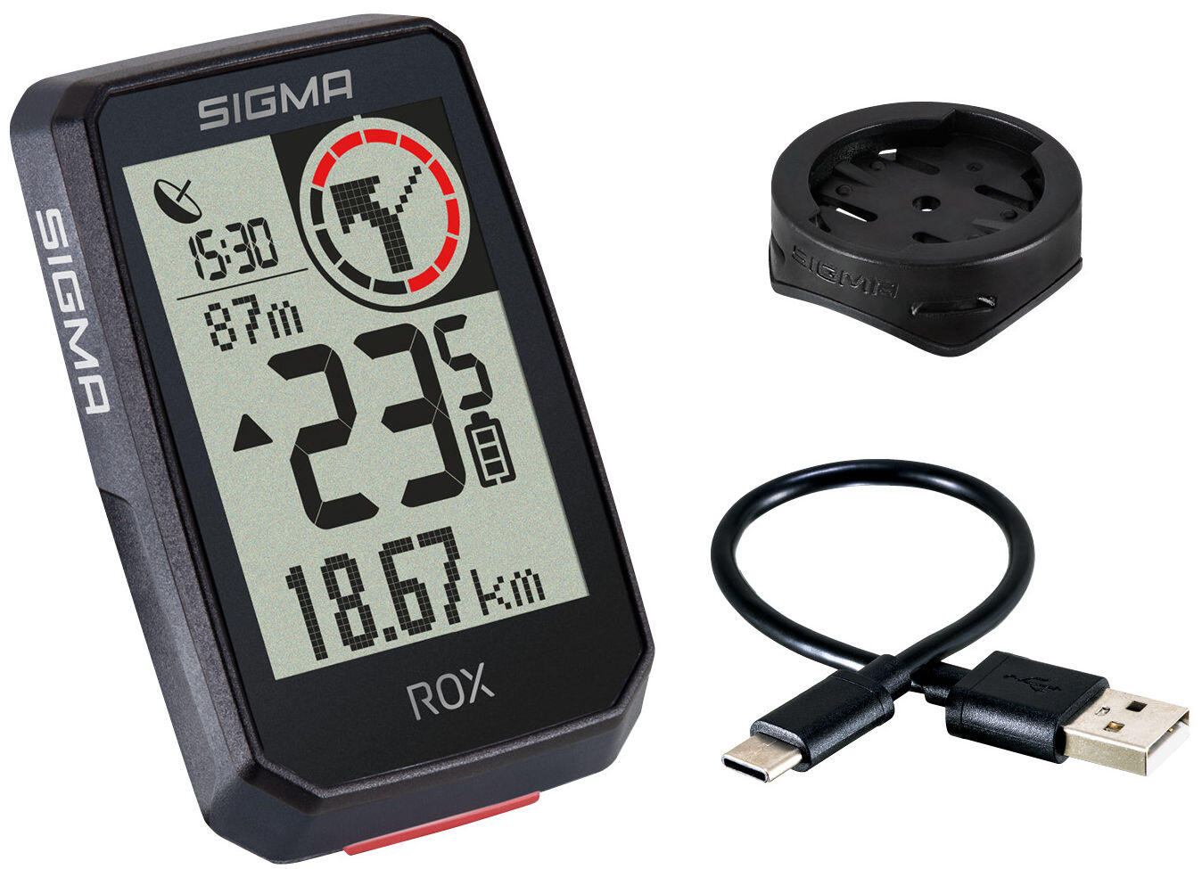 Sigma ROX 2.0 GPS nero con supporto manubrio e cavo USB-C. 2/6