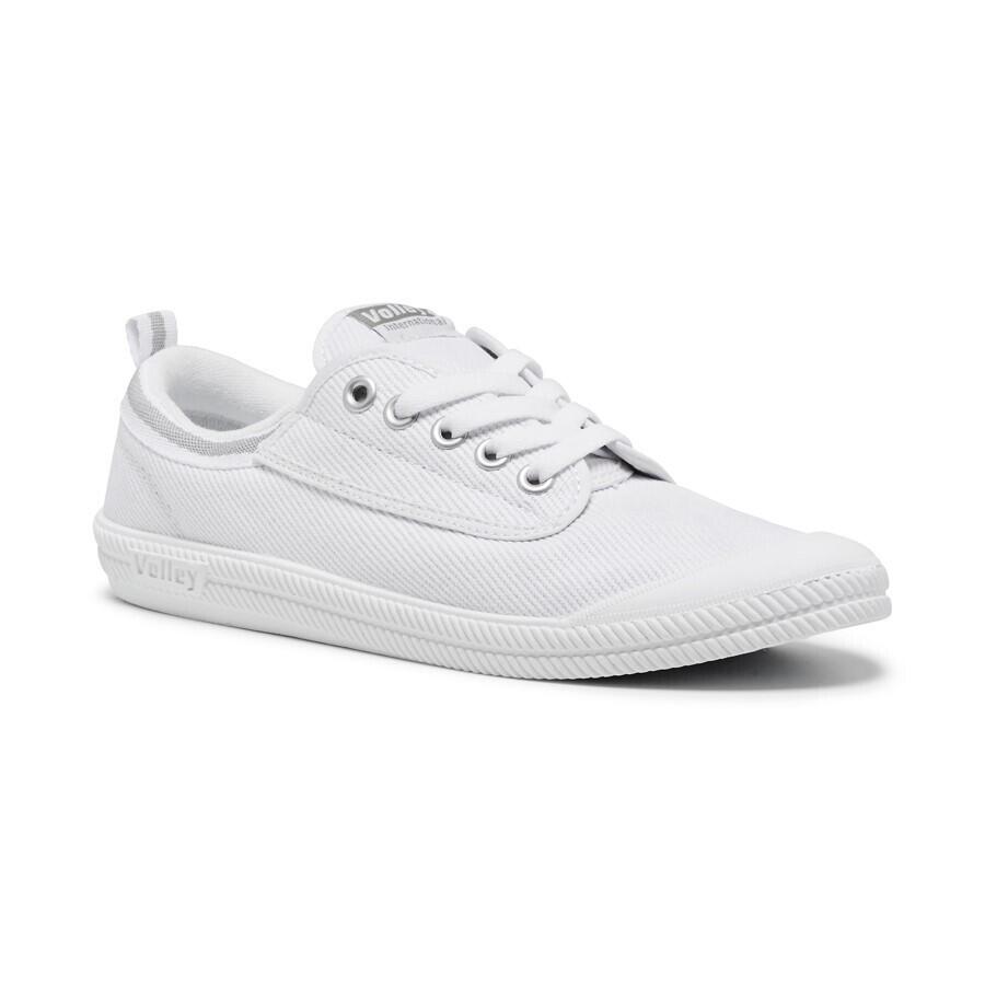 Dunlop Volleys International Mens Casual Lace Up Shoes Canvas - White/Light Grey