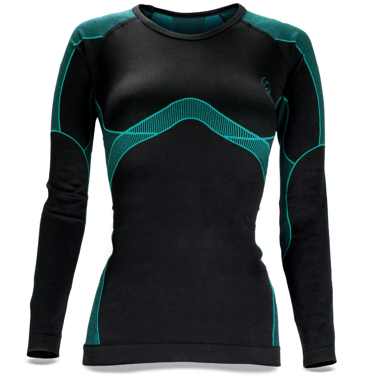 Black Snake Damen Seamless Funktionswäsche-Set - S/M Schwarz/Petrol 7/8