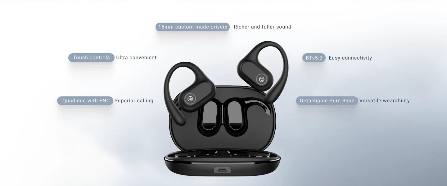 Kopfhörer True Wireless Earbuds NOISE Pure Pods Bluetooth Power Schwarz 6/7