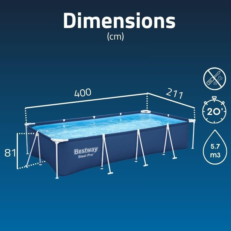 Piscina rígida Bestway 400x211 cm con depuradora 3/7