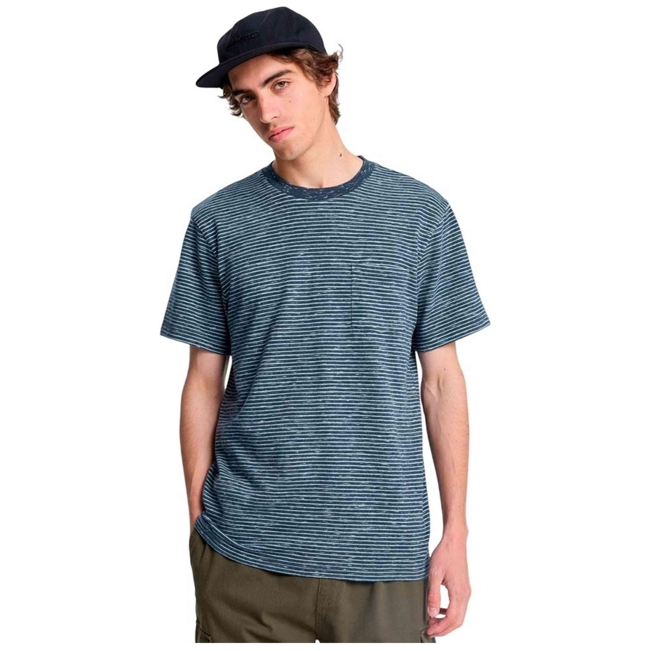 Maglia a maniche corte Quiksilver modello LOPAZ STRIPED SS POCKET per uomini 5/5