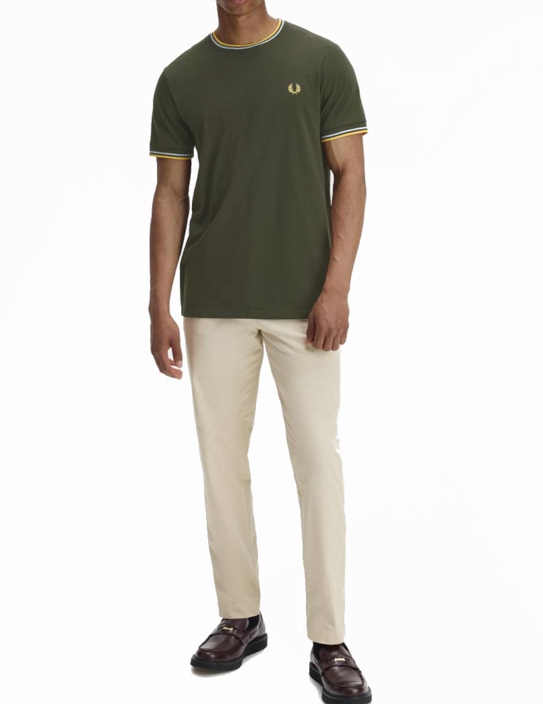 T-shirt pour homme Fred Perry Vert. 3/5