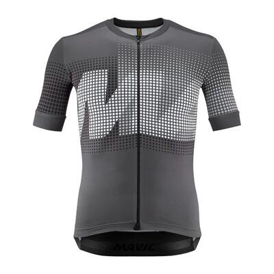 Mavic aksium graphic heren trui korte mouw grijs