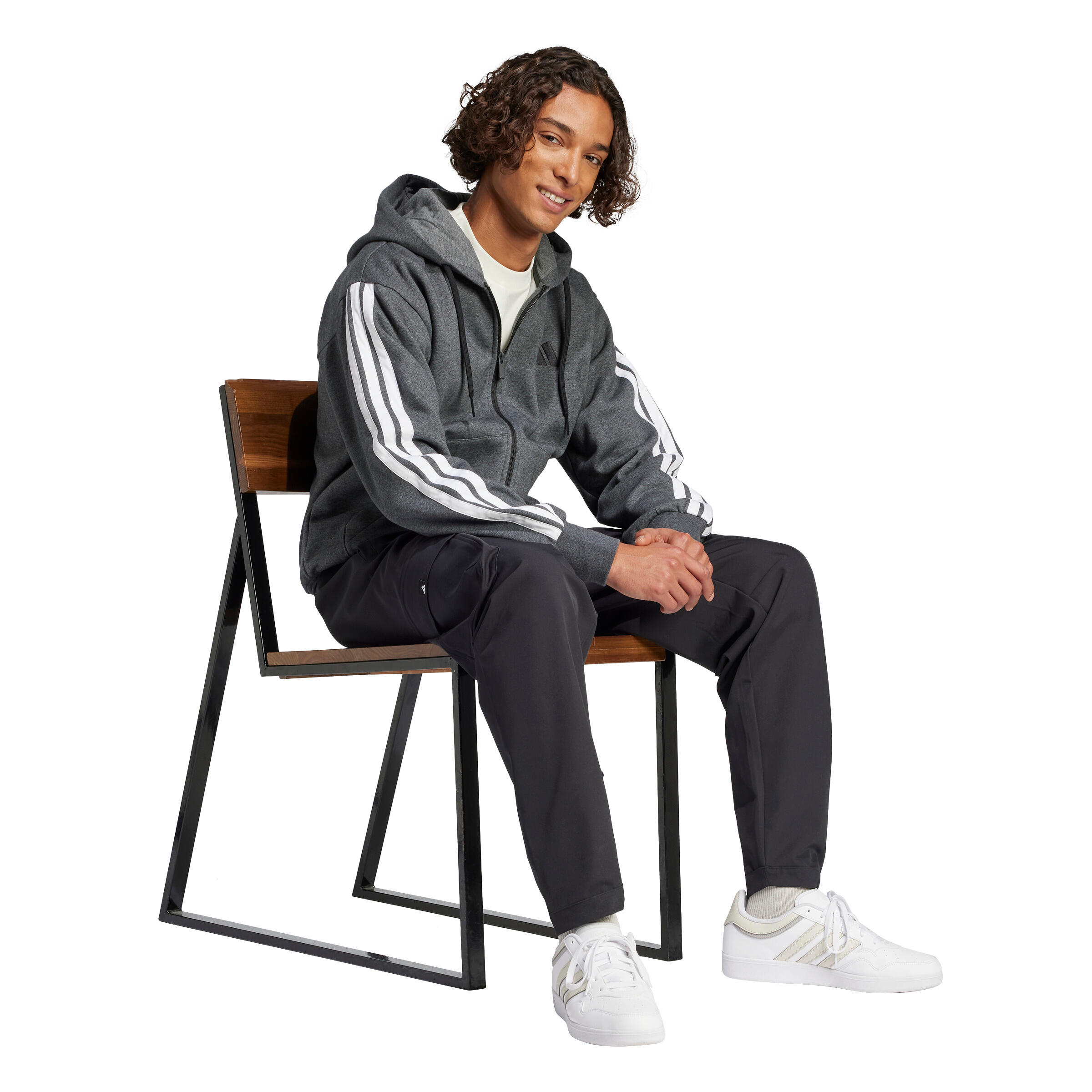 adidas Herren Kapuzenjacke 3S Fleece FZ Hoodie 3/6