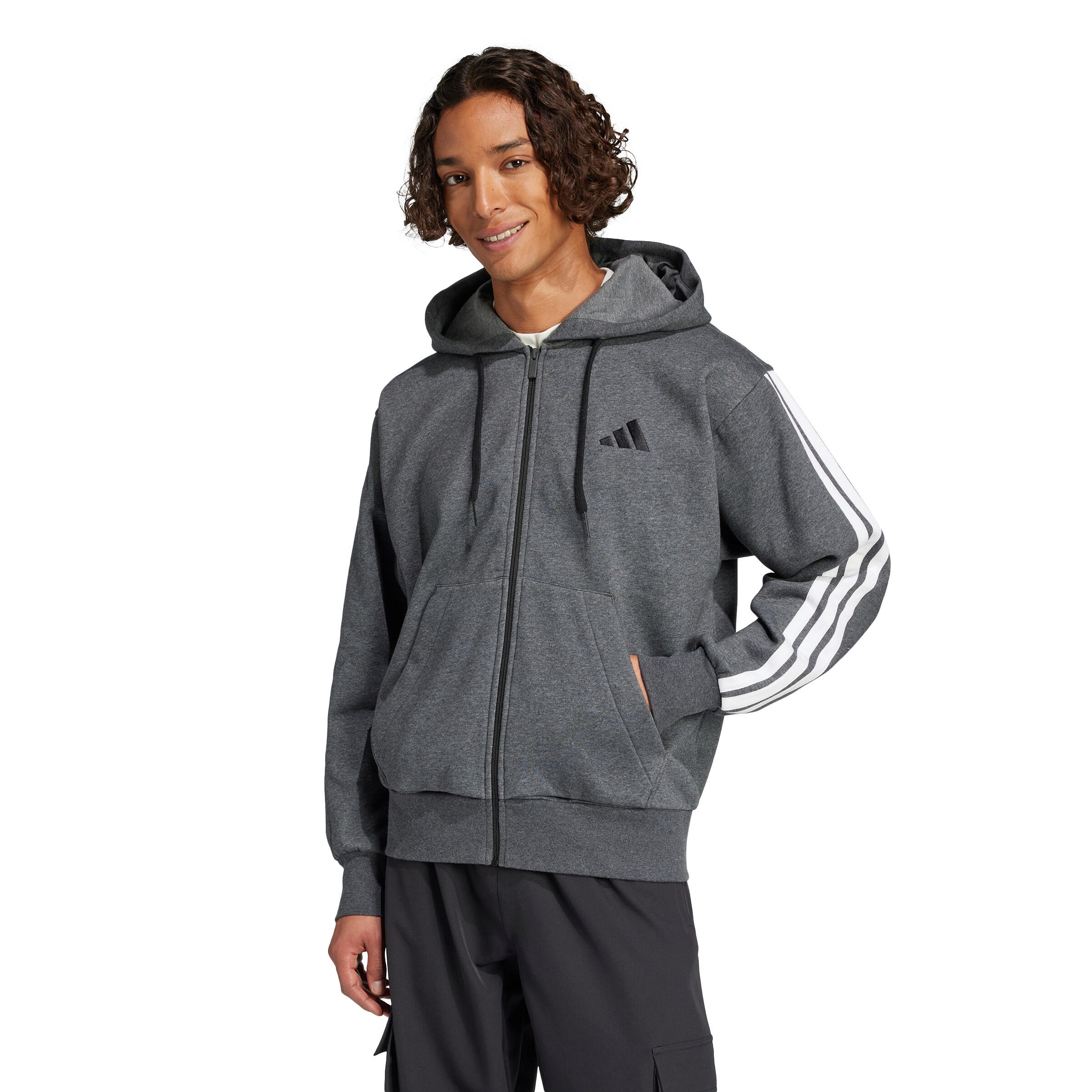 adidas Herren Kapuzenjacke 3S Fleece FZ Hoodie 2/6