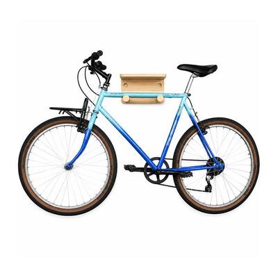 Houten fietsenrek voor wandmontage, gemaakt van natuurlijk hout, 30 x 30 x 17 cm