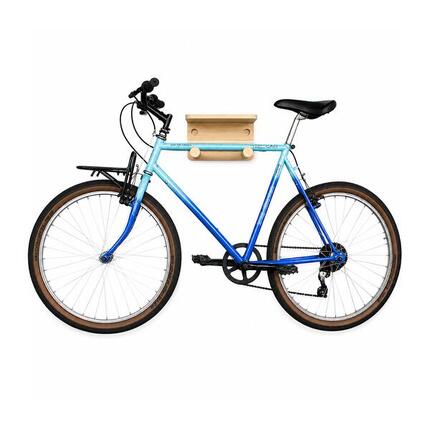 Support vélo mural Woody en bois naturel 30 x 30 x 17 cm