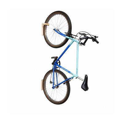 Houten fietsenrek voor wandmontage, natuurlijk hout, 14,5 x 14 x 27 cm