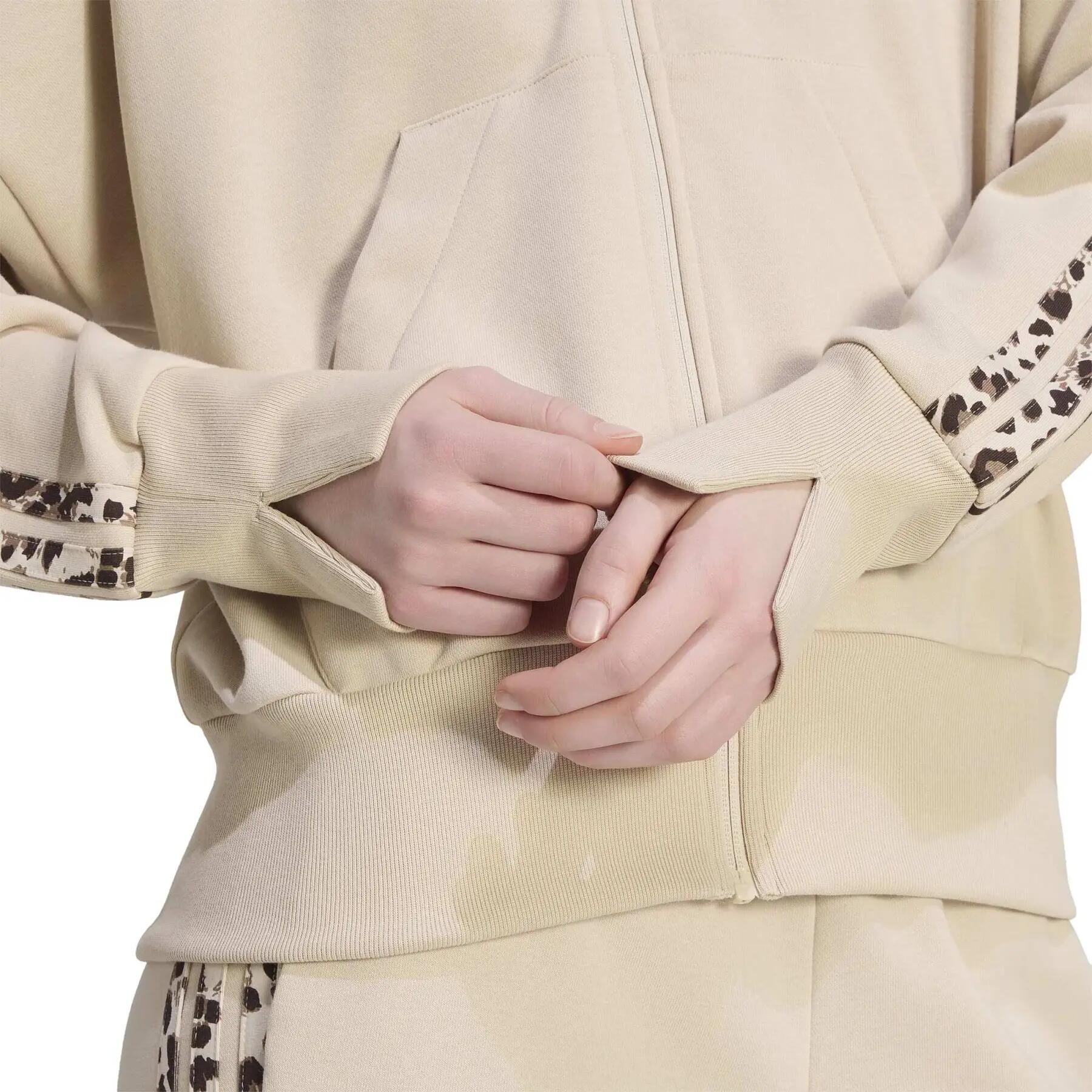 Seasonal Essentials 3-Streifen Kapuzenjacke, Animalprint 6/6