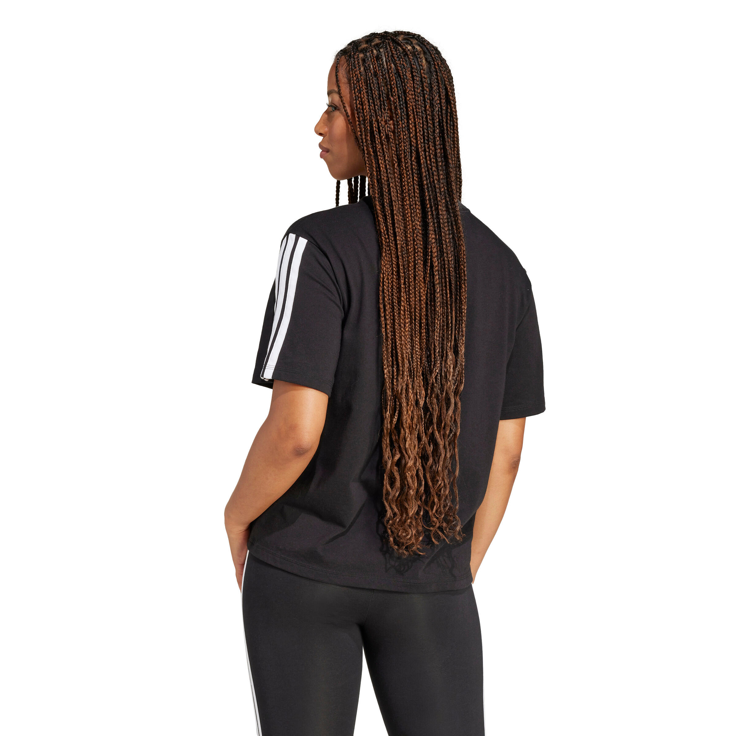 T-shirt boyfriend da mulher adidas Essentials 3-Stripes 3/6