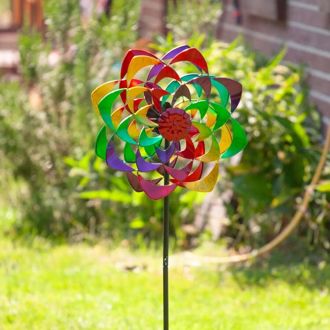 Girouette Icare Distribution Girouette Metal Fleur Double Arc En Ciel 3/5