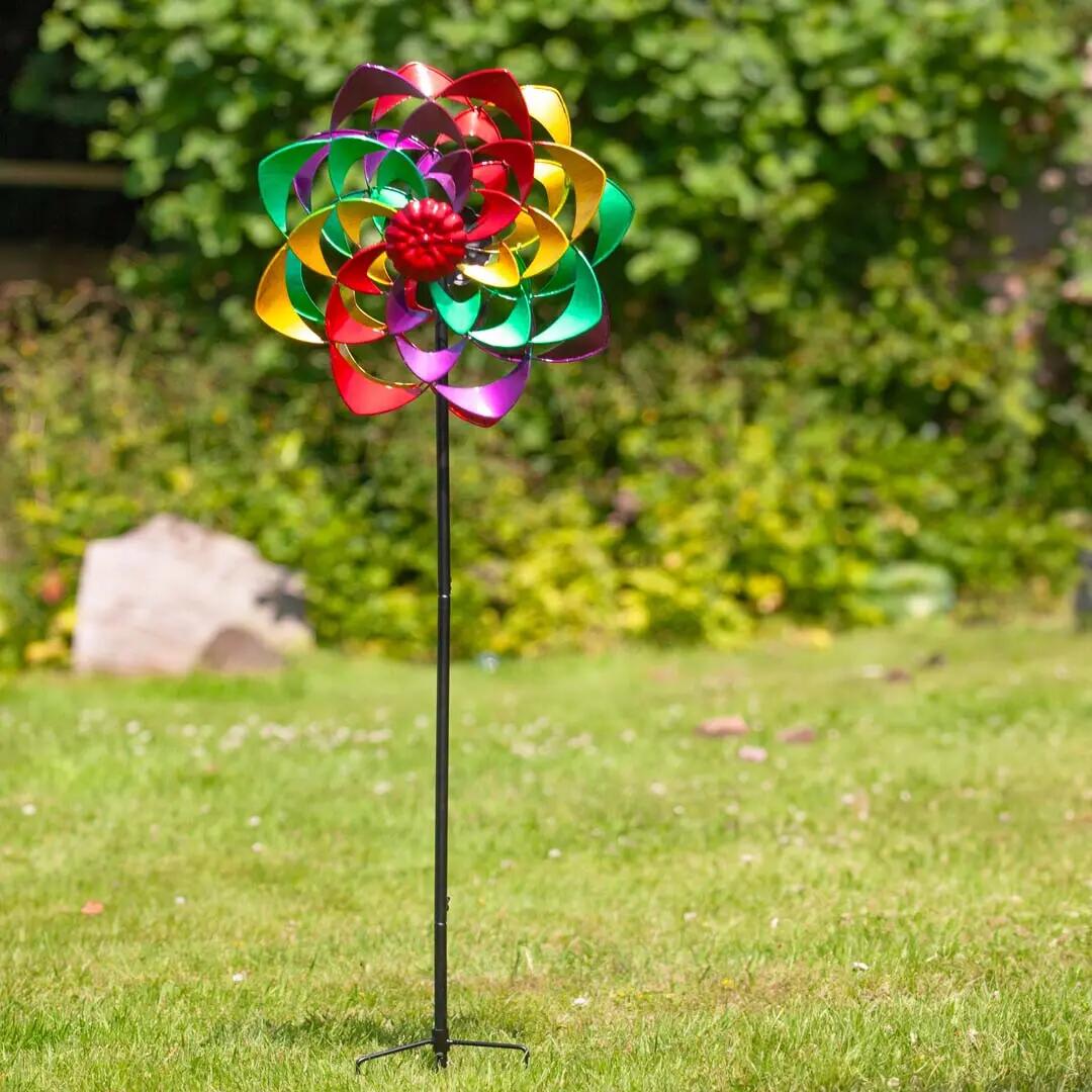 Girouette Icare Distribution Girouette Metal Fleur Double Arc En Ciel 2/5