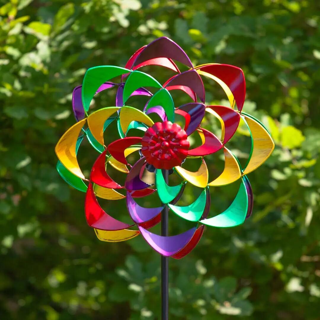 Girouette Icare Distribution Girouette Metal Fleur Double Arc En Ciel 4/5