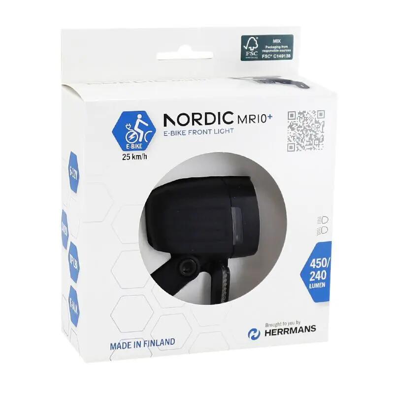 Fahrradlicht Scheinwerfer an der Gabel Herrmans E-bike MR10+ 2/3