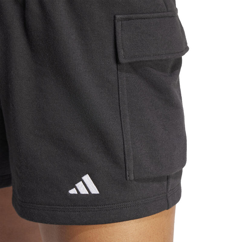 Pantaloni scurți cargo Essentials din material flaușat, cu logo mic