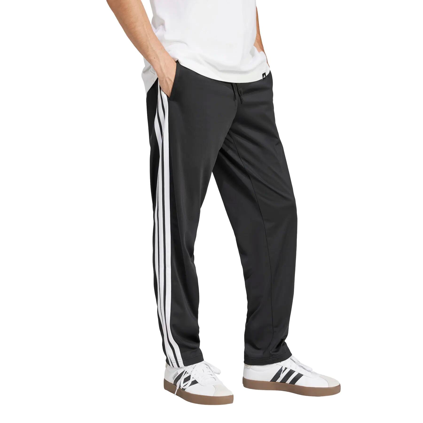 Calças de treino com a barra aberta adidas 3-Stripes 3/6