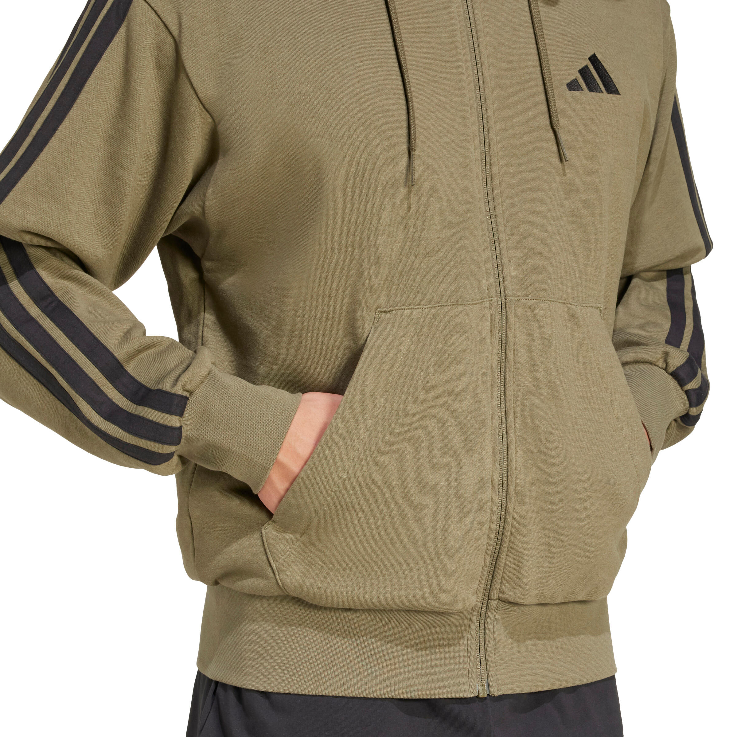 Veste à capuche entièrement zippée French terry 3 bandes Essentials 7/7