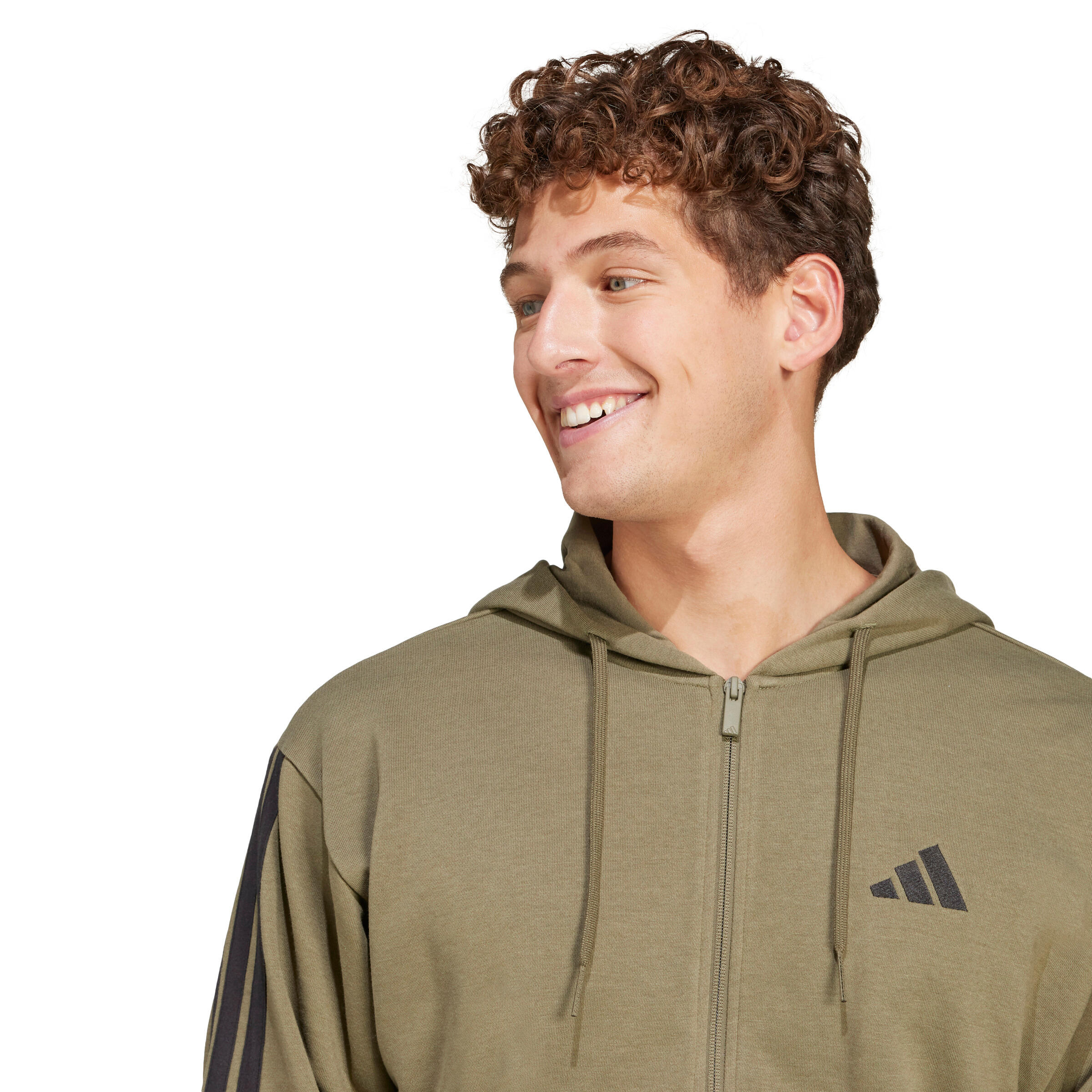 Veste à capuche entièrement zippée French terry 3 bandes Essentials 6/7